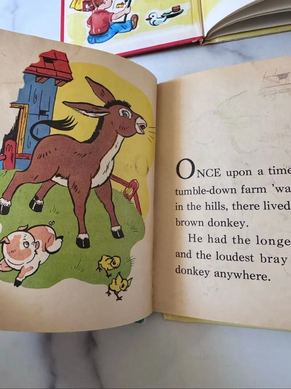 My Toys No Good Donkey 1940s vintage handbook children’s book Rand McNally